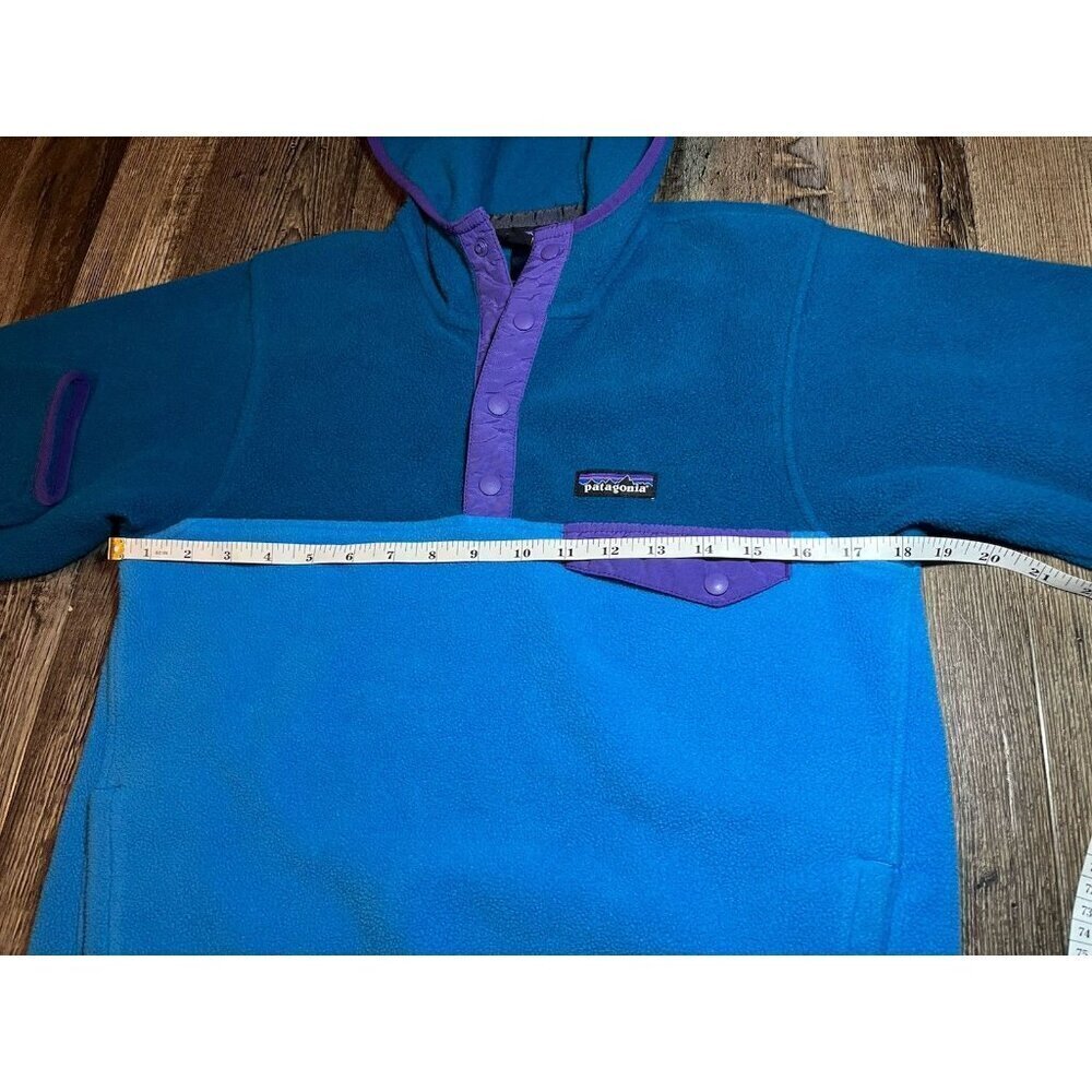 Patagonia Synchilla Snap T Hoodie Blue and Purple Men's XS - Picture 4 of 5